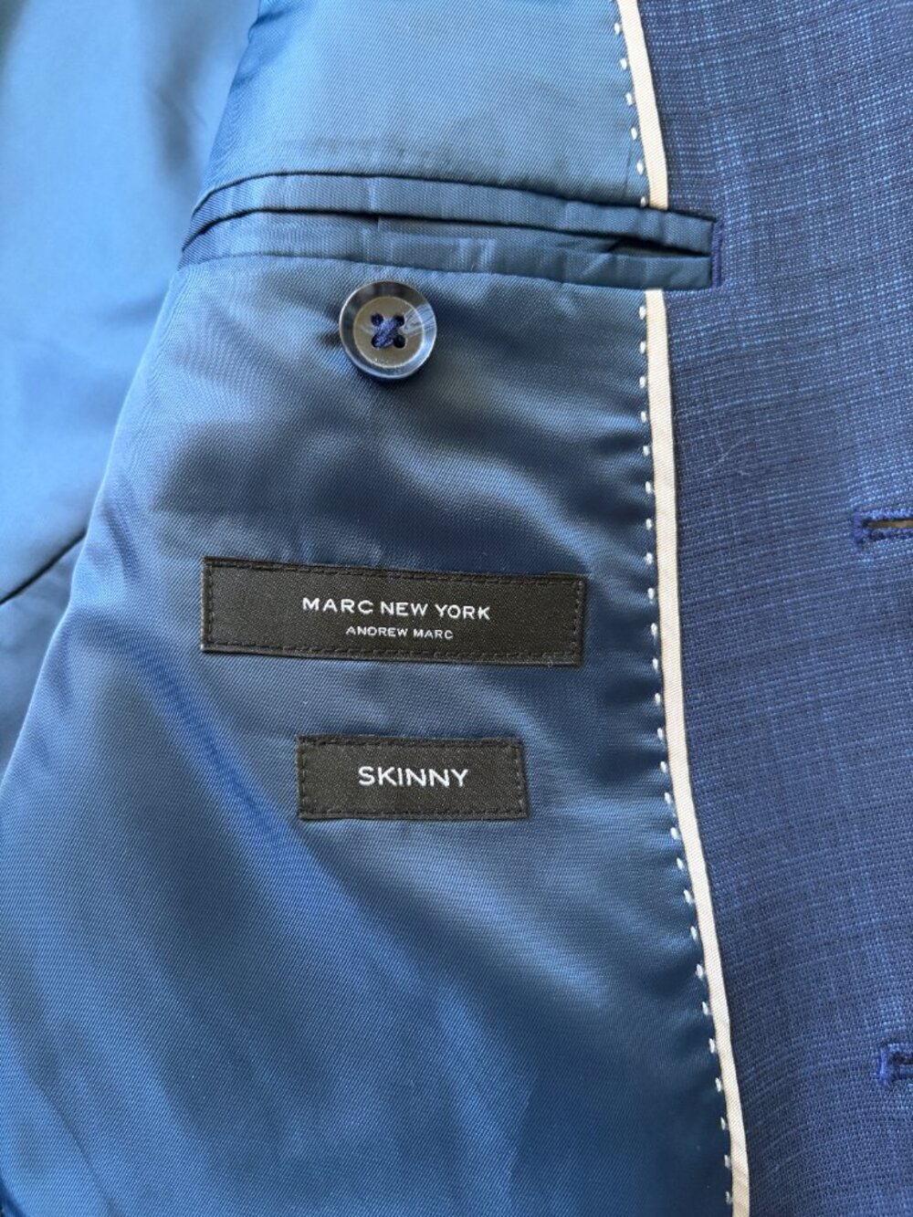 Marc NY - Andrew Marc Boys Skinny Navy Plaid Suit Size 14 - Picture 8 of 16